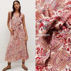 NWT MANGO PAISLEY MIDI DRESS SIZE L